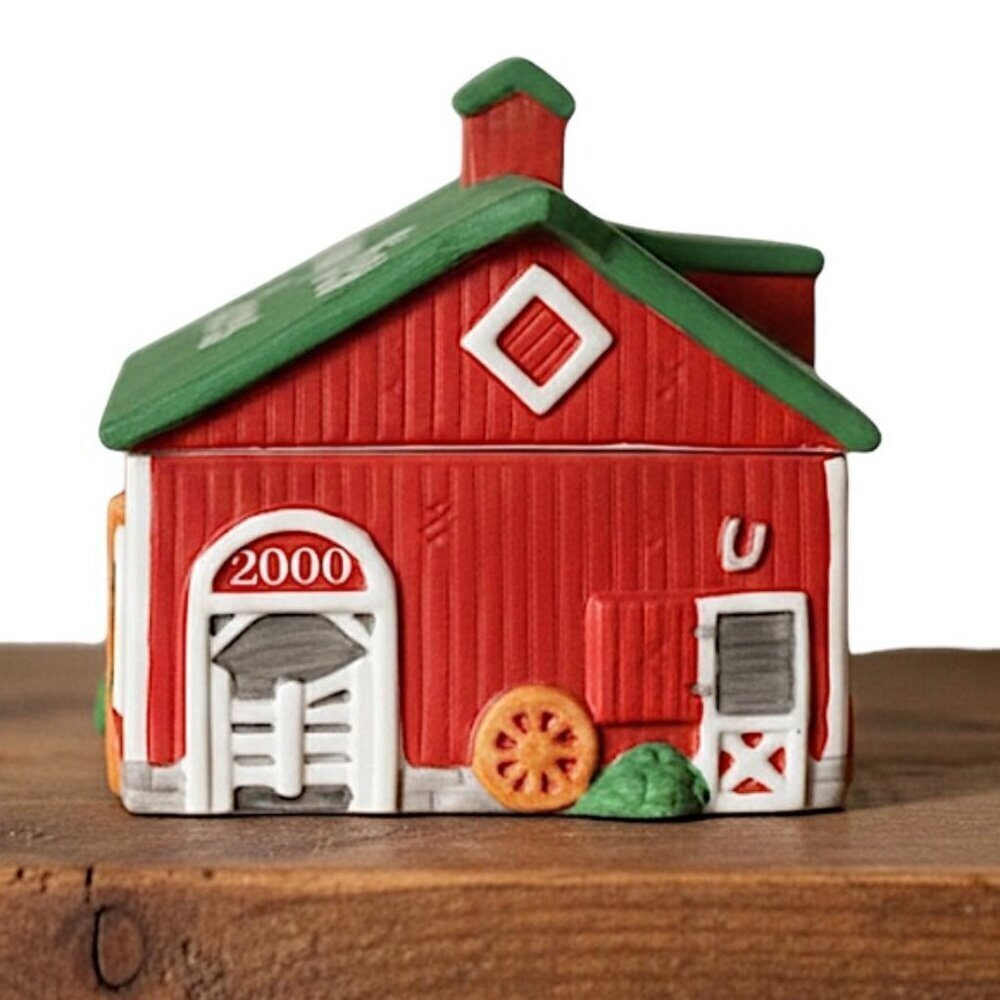 Vintage Figis Horse Barn Trinket Box Hand Painted Porcelain Farmhouse Decor 2000 - Picture 6 of 16